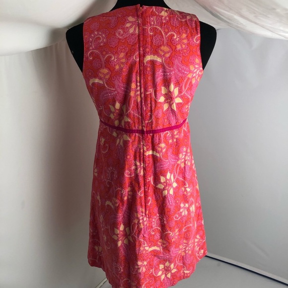 Tibi Hyland pink and orange floral vintage sleeveless shift dress - Picture 4 of 8